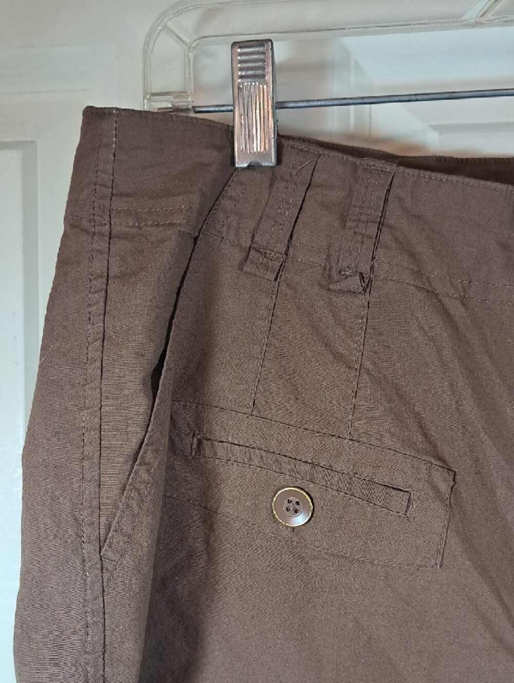 Women’s Brown Drawstring Capri Pants - Picture 2 of 9